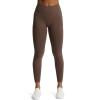 imageAoxjox Workout Seamless Leggings for Women High Waisted Fitness Yoga Contour Sculpt Pants 22quotFudge Coffee