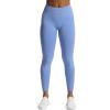 imageAoxjox Workout Seamless Leggings for Women High Waisted Fitness Yoga Contour Sculpt Pants 22quotPersian Blue