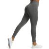 imageAoxjox Workout Seamless Leggings for Women High Waisted Fitness Yoga Contour Sculpt Pants 22quotShadow Grey