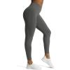 imageAoxjox Workout Seamless Leggings for Women High Waisted Fitness Yoga Contour Sculpt Pants 22quotShadow Grey