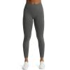 imageAoxjox Workout Seamless Leggings for Women High Waisted Fitness Yoga Contour Sculpt Pants 22quotShadow Grey