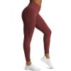 imageAoxjox Workout Seamless Leggings for Women High Waisted Fitness Yoga Contour Sculpt Pants 22quotWine Red