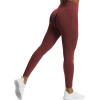 imageAoxjox Workout Seamless Leggings for Women High Waisted Fitness Yoga Contour Sculpt Pants 22quotWine Red