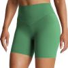 imageAoxjox Breeze Workout Biker Shorts for Women Tummy Control High Waisted Exercise Athletic Gym Running Yoga Short 6quotBottle Green