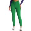 imageAoxjox High Waisted Yoga Pants for Women Hidden Scrunch CrossWaist Buttery Soft Crossover Workout Venus Leggings 26quotJolly Green