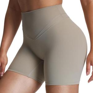 imageAoxjox Siren Workout Biker Shorts for Women Tummy Control High Waisted Hidden Scrunch Athletic Gym Yoga Short 5quot6quot7quotMink