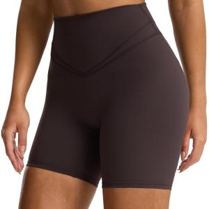 imageAoxjox Siren Workout Biker Shorts for Women Tummy Control High Waisted Hidden Scrunch Athletic Gym Yoga Short 5quot6quot7quotMulch