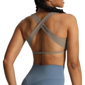 imageAoxjox Womens Workout Sports Bras Square Neck Emma Cross Back Fitness Training Gym Bra Yoga Crop TankDriftwood