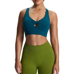 imageAoxjox Womens Workout Sports Bras Twist Front Fitness Training Gym Bra Yoga Crop Lola TankDeep Lagoon