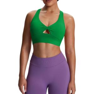 imageAoxjox Womens Workout Sports Bras Twist Front Fitness Training Gym Bra Yoga Crop Lola TankJolly Green