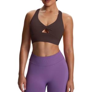 imageAoxjox Womens Workout Sports Bras Twist Front Fitness Training Gym Bra Yoga Crop Lola TankMulch