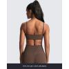 imageAoxjox Womens Define Sculpt Bandeau Bras Workout Curved Training Fitness Running Yoga Crop TankFudge Coffee