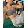 imageAoxjox Womens Define Sculpt Bandeau Bras Workout Curved Training Fitness Running Yoga Crop TankGrey