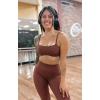 imageAoxjox Womens Define Sculpt Bandeau Bras Workout Curved Training Fitness Running Yoga Crop TankRum Raisin