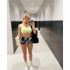 imageAoxjox Womens Workout Sports Bras Fitness Amor Low Impact Bra Yoga Crop TankParadise Green