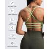 imageAoxjox Womens Workout Sports Bras Fitness Amor Low Impact Bra Yoga Crop TankParadise Green