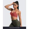 imageAoxjox Womens Workout Sports Bras Fitness Amor Low Impact Bra Yoga Crop TankRust Red
