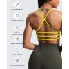 imageAoxjox Womens Workout Sports Bras Fitness Amor Low Impact Bra Yoga Crop TankVibrant Yellow