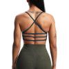 imageAoxjox Womens Workout Sports Bras Fitness Amor Low Impact Bra Yoga Crop TankBlueberry