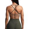 imageAoxjox Womens Workout Sports Bras Fitness Amor Low Impact Bra Yoga Crop TankIron Grey