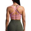 imageAoxjox Womens Workout Sports Bras Fitness Amor Low Impact Bra Yoga Crop TankLilac Purple