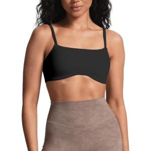 imageAoxjox Womens Define Sculpt Bandeau Bras Workout Curved Training Fitness Running Yoga Crop TankBlack