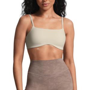 imageAoxjox Womens Define Sculpt Bandeau Bras Workout Curved Training Fitness Running Yoga Crop TankMink