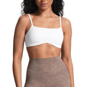 imageAoxjox Womens Define Sculpt Bandeau Bras Workout Curved Training Fitness Running Yoga Crop TankWhite