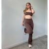 imageAoxjox Flare Leggings for Women Trinity Tummy Control High Waisted Wide Leg Yoga Pants 29quot31quot33quotFudge Coffee