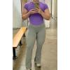 imageAoxjox Flare Leggings for Women Trinity Tummy Control High Waisted Wide Leg Yoga Pants 29quot31quot33quotGrey