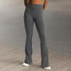 imageAoxjox Flare Leggings for Women Trinity Tummy Control High Waisted Wide Leg Yoga Pants 29quot31quot33quotIron Grey