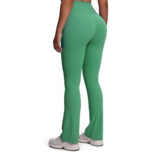 imageAoxjox Flare Leggings for Women Trinity Tummy Control High Waisted Wide Leg Yoga Pants 29quot31quot33quotBottle Green
