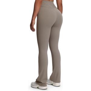 imageAoxjox Flare Leggings for Women Trinity Tummy Control High Waisted Wide Leg Yoga Pants 29quot31quot33quotDriftwood