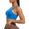 imageAoxjox Womens Workout Sports Bras Fitness MediumHigh Cross Back Sporty Bra Yoga Crop TankDirectoire Blue