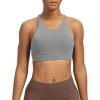 imageAoxjox Womens Workout Sports Bras Fitness MediumHigh Cross Back Sporty Bra Yoga Crop TankGrey