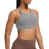 imageAoxjox Womens Workout Sports Bras Fitness MediumHigh Cross Back Sporty Bra Yoga Crop TankGrey