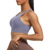 imageAoxjox Womens Workout Sports Bras Fitness MediumHigh Cross Back Sporty Bra Yoga Crop TankLazuli