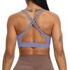 imageAoxjox Womens Workout Sports Bras Fitness MediumHigh Cross Back Sporty Bra Yoga Crop TankLazuli