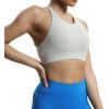 imageAoxjox Womens Workout Sports Bras Fitness MediumHigh Cross Back Sporty Bra Yoga Crop TankMink