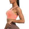 imageAoxjox Womens Workout Sports Bras Fitness MediumHigh Cross Back Sporty Bra Yoga Crop TankPapaya