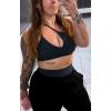 imageAoxjox Womens Workout Sports Bras One Shoulder Caley Asymmetrical Bra Fitness Exercise Gym Yoga Crop Tank TopBlack