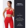 imageAoxjox Womens Workout Sports Bras One Shoulder Caley Asymmetrical Bra Fitness Exercise Gym Yoga Crop Tank TopRacing Red