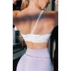 imageAoxjox Womens Workout Sports Bras One Shoulder Caley Asymmetrical Bra Fitness Exercise Gym Yoga Crop Tank TopWhite