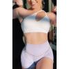 imageAoxjox Womens Workout Sports Bras One Shoulder Caley Asymmetrical Bra Fitness Exercise Gym Yoga Crop Tank TopWhite
