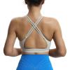 imageAoxjox Womens Workout Sports Bras Fitness MediumHigh Cross Back Sporty Bra Yoga Crop TankMink