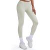 imageAoxjox Womens Impact Seamless Workout Leggings Hidden Scrunch Butt Lifting Low Waist Yoga Pants 26quotFeather Beige Run Small  Size Up