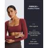 imageAoxjox Long Sleeve Crop Tops for Women Skylar Squareneck Curved Hem Workout Cropped T Shirt TopBurgundy