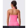 imageAoxjox Womens Sleeveless Hailey Halter Tank Tops Workout Athletics Gym Yoga Curve Longline Crop TopAzalea Pink