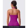 imageAoxjox Womens Sleeveless Hailey Halter Tank Tops Workout Athletics Gym Yoga Curve Longline Crop TopPurple