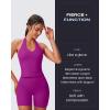 imageAoxjox Womens Sleeveless Hailey Halter Tank Tops Workout Athletics Gym Yoga Curve Longline Crop TopPurple